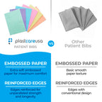PlastCare USA Disposable Dental Bibs 13"x18" - 3 Ply Waterproof Tattoo Bib Sheet for Patients - Dentist or Medical Tray Cover and Nail Table Cover Supplies, Fuchsia Hot Pink