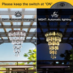 Solar Hanging Crystal Chandelier Outdoor Waterproof Garden Light
