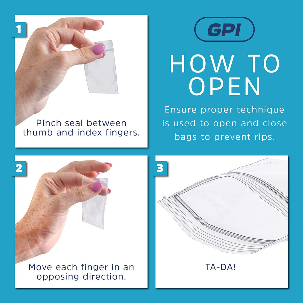 2" x 8" Long Zip Bags, 100 Pack, Clear Plastic Reclosable Zip Baggies, 2 Mil Thick, Resealable Poly Bags for Packaging Insence, Necklaces, Jewelry & Office Supplies. GPI
