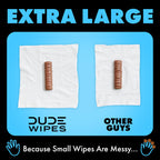 DUDE Wipes Unscented Travel Wipes - 6 Packs of 18 (108 Count) - Extra-Large Adult Flushable Wipes for Sensitive Skin - Infused with Vitamin E and Aloe - Septic and Sewer Safe