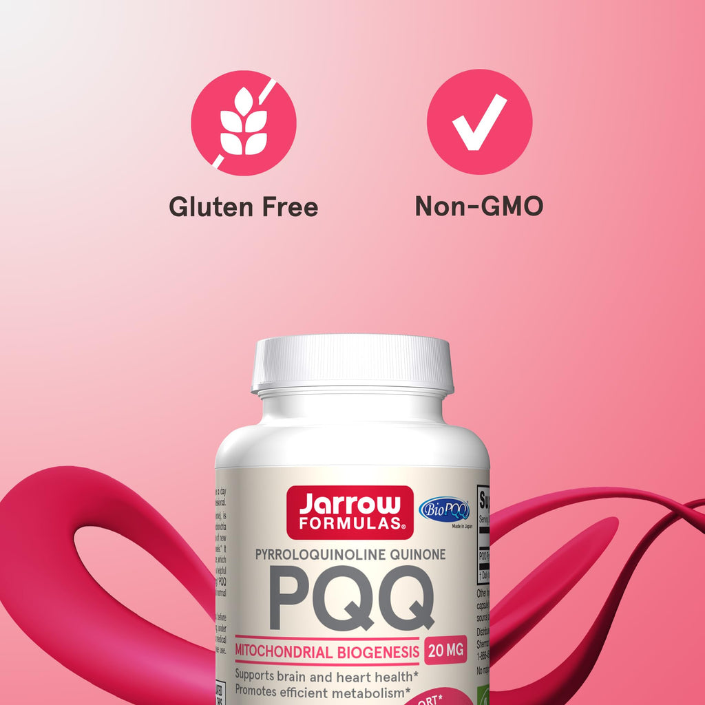 Jarrow Formulas® PQQ 20 mg, Dietary Supplement, Heart, Brain, and Metabolism Support, 60 Veggie Capsules, 60 Day Supply