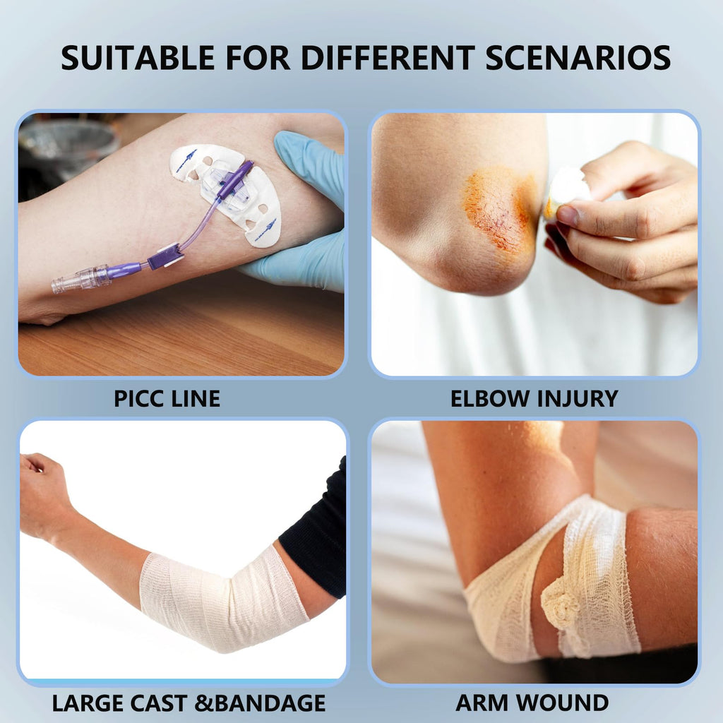 PICC Line Shower Cover, PICC Line Covers for Upper Arm, Reusable Waterproof IV & PICC Line Sleeve Protector for Chemotherapy Treatment, Broken Wound Elbow for bath Shower