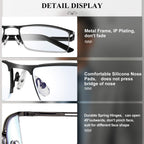 Lcbestbro Reading Glasses for Men, 1.5 Blue Light Blocking Reading Glasses Metal Readers