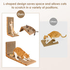 EHEYCIGA Cardboard Cat Scratcher for Indoor Cats, 26.8 Inch, Brown