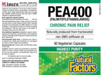 Natural Factors PEA400 - Pure Palmitoylethanolamide for Relief - Supports Nervous System & Occasional Discomfort - Non-GMO - 90 Capsules (90 Servings)