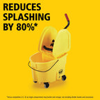Rubbermaid Commercial Products WaveBrake 35 QT Down-Press Mop Bucket and Wringer Combo on Wheels, Yellow, for Professional/Industrial Heavy-Duty Floor Cleaning