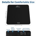 Vitafit Scale for Body Weight, High Accuracy 0.1lb by Our Professional Factory Since 2001, Digital Weight Scale LED and Step On, 3*AAA Batteries Included, 400lb/182kg, Spray Silver Black