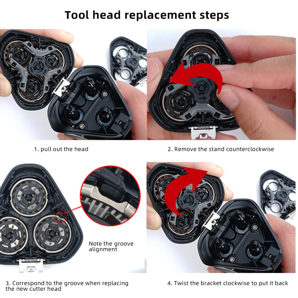 Replacement SH50/52 Complete Head Assembly for Philips Norelco Series 5000 Shavers