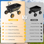 CAMMOO 10 Inch No-Flat Tires 600 lb Garden Dump Cart 4 Cu.Ft.