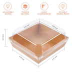 Ocmoiy Small Charcuterie Boxes with Clear Lids, To Go Paper Disposable Food Containers, 5 Inches Bakery Dessert Boxes for Sandwich, Cookie, Pastry, Cake Slice (Brown, 50ct)