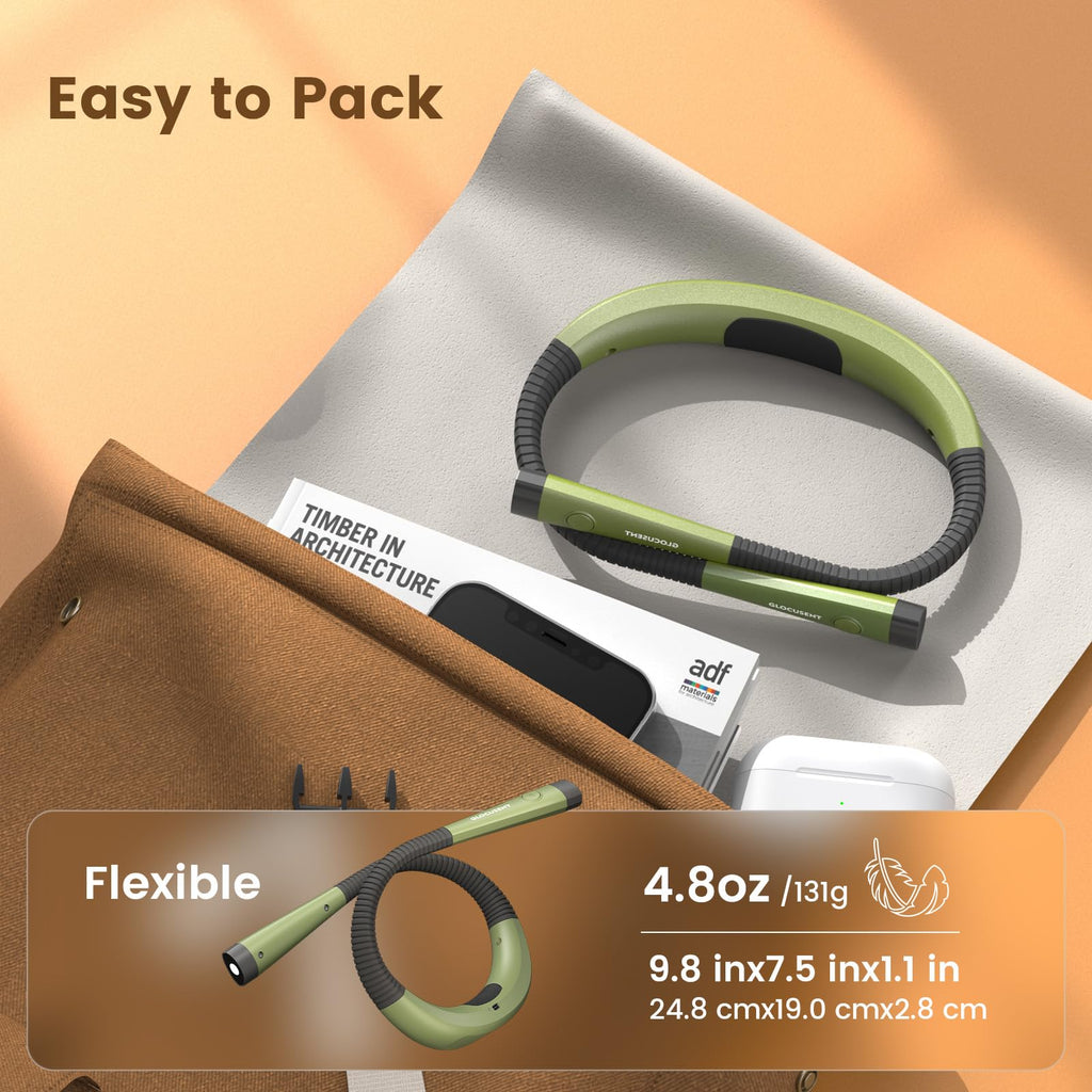 Glocusent Reading Light LED Neck Light,80-hr Rechargeable Book Light