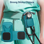 SKYREH Stethoscope Holder Clip, PU Leather Stethoscope Hip Holder Lightweight Portable Holster for Physicians, Nurses, EMT, Medical Nursing Students, for 3M Littmann & Most Stethoscope, Caribbean Blue