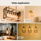 GvvooHome Dimmable Edison Bulbs, 2700K Warm White, 6W Equivalent to 60 watt E26 LED Bulb, ST58 Vintage Light Bulbs, 600LM, 90+ CRI, E26 Base, Clear Glass, 6 Pack