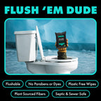 DUDE Wipes Mint Chill Travel Wipes - 6 Packs of 18 (108 Count) - Extra-Large Adult Flushable Wipes - Infused with Tea Tree Oil, Vitamin E, and Aloe - Septic and Sewer Safe
