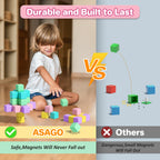 1.34 inch Magnetic Blocks for Toddlers 1-3,4-8 Large Macaron Magnet Building Cubes for Kids Ages 3-5 Stem Preschool Stack Construction Educational Toys for 3+ Years Old Boys Girls