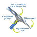 Professional Squeegee - Premium Quality Silicone Rubber Blades with Ergonomic Handle for Streak-Free Cleaning - Perfect for Windows, Shower Doors, and Railings
