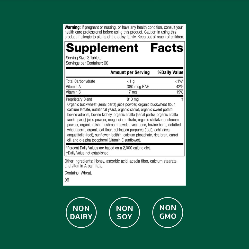 Standard Process Cataplex A-C-P - Healthy Cell & Tissue Supplement - Supports Dental Health & Immune System Function - Contains Vitamin A & C - Non-Dairy & Non-Soy - 180 Tablets (60 Servings)