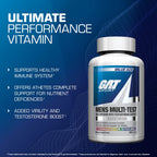 GAT SPORT Men's Multi + Test, Premium Multivitamin Tablets (150 Count)