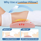 vamorry Poufs Lumbar Support Pillow for Bed Relief Back Pain: Lower Back Pillow for Sleeping - Memory Foam Waist Pillow - Back Wedge Bolster Pillow for Side, Back&Stomach Sleepers - Bed Rest Pillow