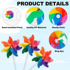 24 Pack Mixed Color Pinwheels Toy Wind Spinners for Kids