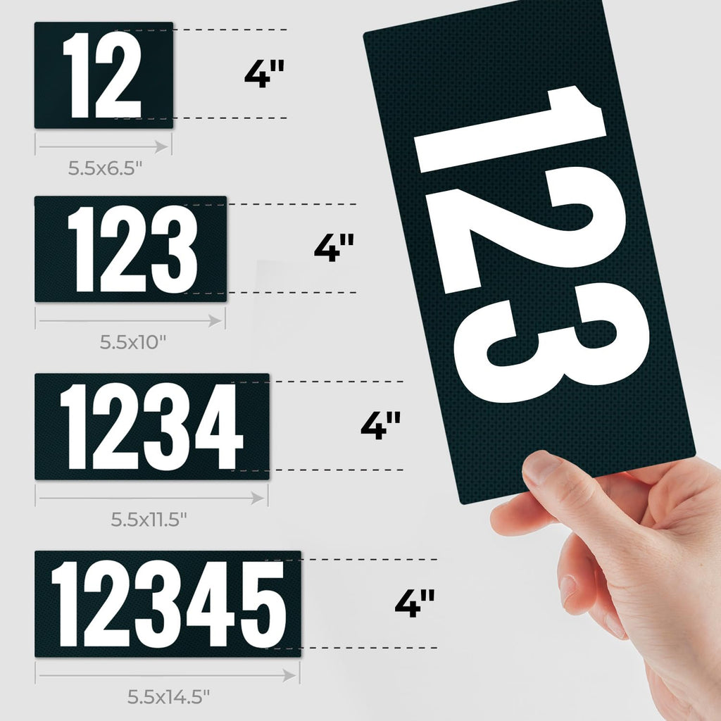 Reflective Mailbox Numbers Sticker for Outside 4 Inch, For Mailbox, Windows, Cars, Door, Trucks and Homes, Five Character Custom Address Numbers, Businesses, 3M EGP Outdoor Sign, Made in USA