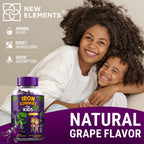 Iron Dinosaur Gummies for Kids with Vitamin C | Sugar-Free, Vegan, Gluten-Free & Non-GMO | Anemia Relief, Energy & Blood Health Support | Grape Flavor, Pectin-Based for Optimal Health (Pack of 2)