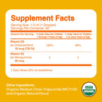 Feel Great USDA Organic Liquid Vitamin D Drops for Infants & Toddlers (2 oz) w/ K2 for Absorption | Vitamin D for Kids Supports Immune Support & Bone Health | Sugar Free, Vegan, Non-GMO & Gluten Free