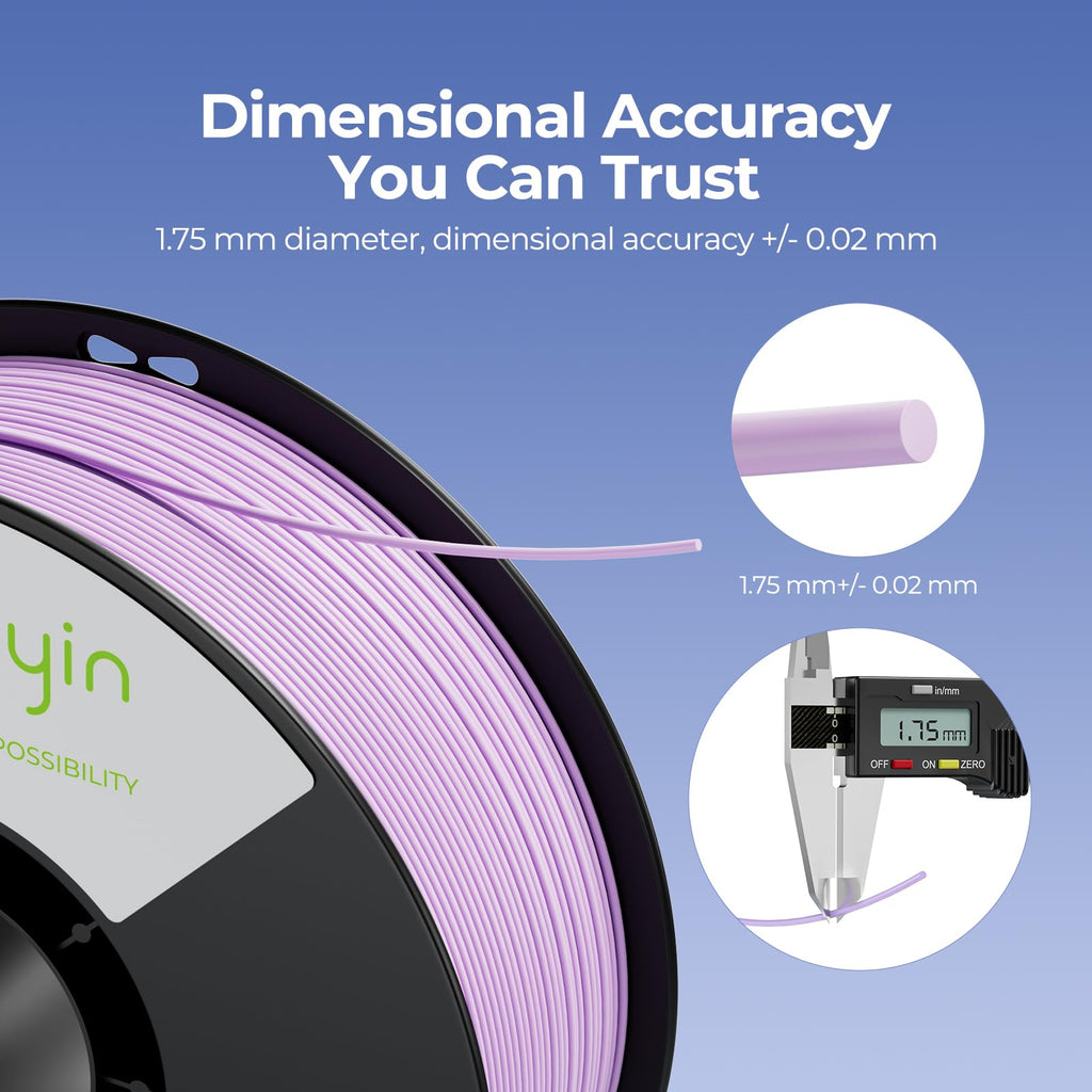 Soleyin 3D Printer Filament, Neatly Wound PLA Filament 1.75mm 1kg Spool (2.2lbs), High-Speed Printing, Dimensional Accuracy ±0.02mm, Strong Toughness & No Warping, Fit Most FDM 3D Printers,Blue