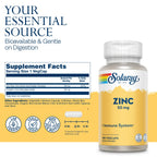 Zinc 50mg Solaray 100 Veg Cap - Pack of 3