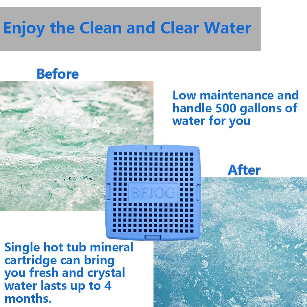 BFJOG Hot Tub Mineral Cartridge for Sundance Spas, Spa Mineral Ag+ Cartridge to Make Your Spa Water Clean and Clarified, Silver Ion Cartridge Can Continue to Supply Fresh Water for 8 Months (2-Packs)