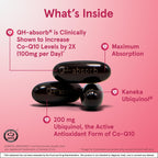 Jarrow Formulas QH-absorb 200 mg - High Absorption Co-Q10 - Active Antioxidant Form of Co-Q10 - Supports Mitochondrial Energy Production &Cardiovascular Health - Up to 60 Servings