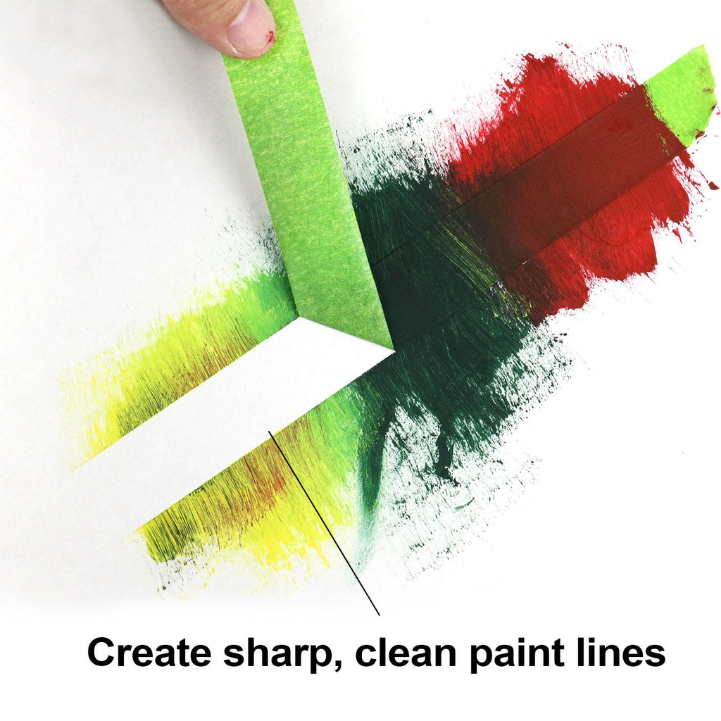BOMEI PACK Painters Tape - Painting Tape for Car Paint Green - 1 inch x 60 Yards Paint Tape for Walls Painting, Automotive, Labeling, DIY Crafting, Decoration and School Projects, 6 Pack