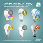 GE LED+ Color Changing LED Light Bulbs with Remote, No App or Wi-Fi Required, A19 Bulbs (3 Pack)