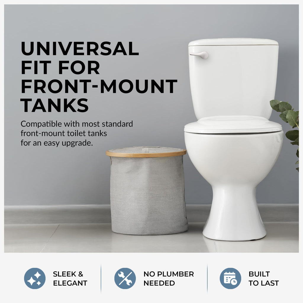 Qualihome White Finish Front Mount Toilet Handle Replacement Kit, Universal Toilet Tank Flush Lever Fits Most Standard Front-Mount Toilet Tanks