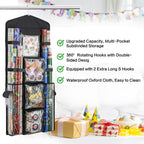 EOLIMEX Christmas Wrapping Paper Organizer Storage, Hanging Gift Bag Storage Organizer, Double-Sided Wrapping Paper Holder Storage - Black