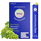 EASY TOMORROW - Natural Energy & Morning Vitality Jelly Stick - Daily Korean Skin Health Supplement & After Drinking Support with DHM & Glutathione - K-Beauty Inspired (White Grape Flavor, 20 Sticks)