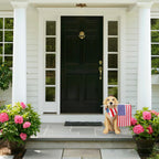 Cynkeyee Outdoor Garden Decor Dog Statue - Resin Dog with American Flag