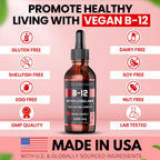 VITBOOST Vegan Liquid B-12 Drops – 60 x 5000 mcg Extra Strength Raspberry Flavored Vitamin B12 Liquid Methylcobalamin sublingual Supplement | Designed to Maximize Absorption & Energy | Gluten Free