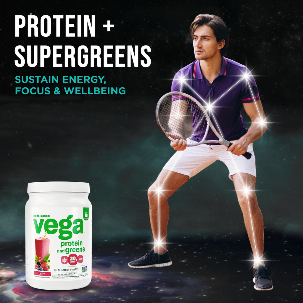 Vega Protein and Greens Protein Powder, Coconut Almond - 20g Plant Based Protein Plus Veggies, Vegan, Non GMO, Pea Protein for Women and Men, 1.1 lbs (Packaging May Vary)