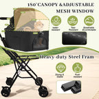 Pet Stroller for Dogs and Cats, 4 in 1 Cat Strollers for 2 Cats, Foldable Dog Stroller for Medium Dogs 20 lbs with Cup Holder and Storage Bag, Suitable for All-Terrain, Dog Gifts
