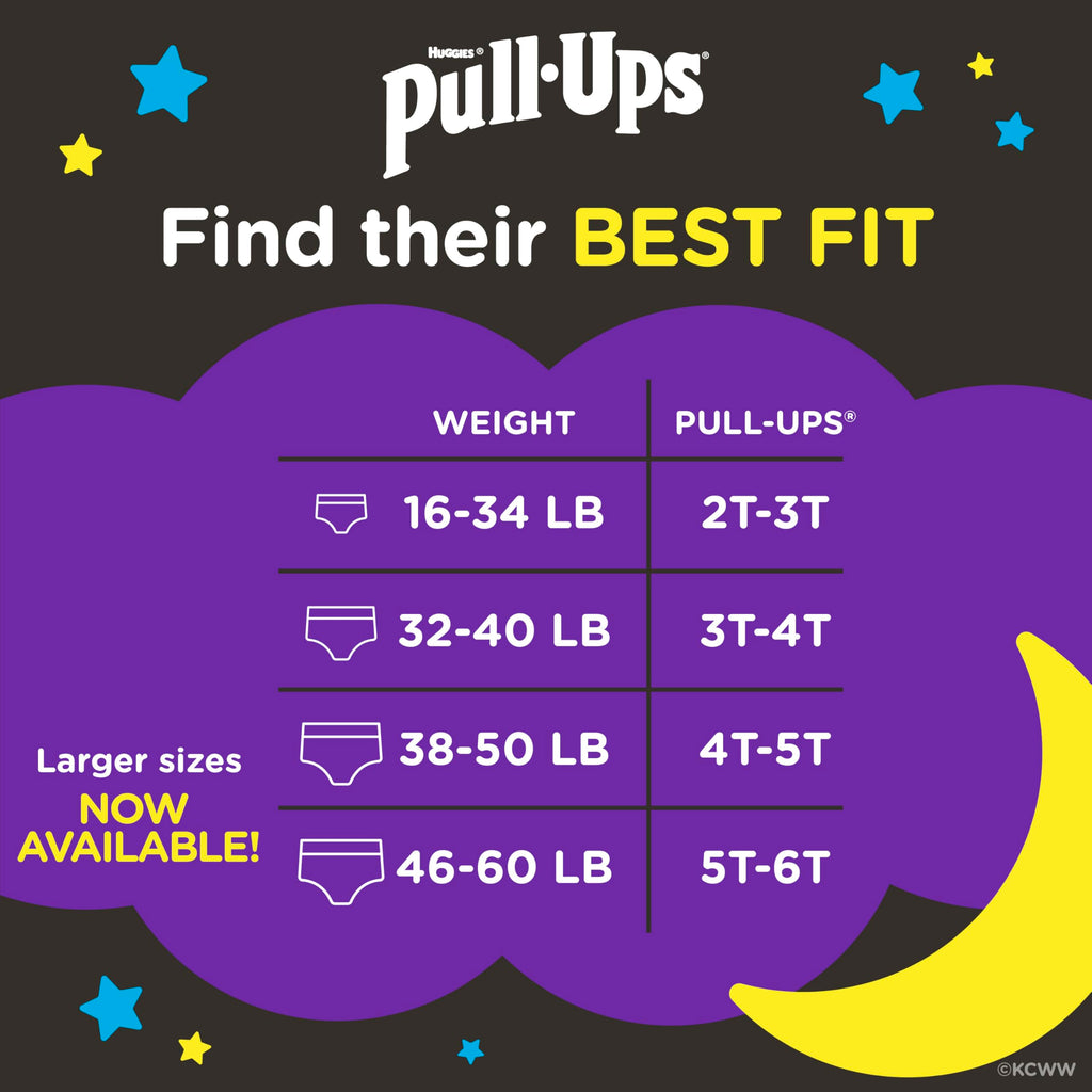 Pull-Ups Boys' Night-Time Potty Training Pants, Size 3T-4T, 60 Count