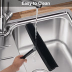 Pet Hair Removal Rubber Broom with Squeegee, Carpet Rake for Pet Hair with 59" Telescoping Long Handle, Fur Remover Rake for Carpet, Hardwood Floor, Tile
