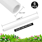 CKVIHAV 6Pcs 3/4 Inch PVC Pipe 17" Long Sch40 Industrial Pipes for Home DIY, Greenhouse, Garden, Farm, Workshop, Furniture Grade, White (0.75" x 17"L)