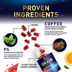 Brain Supplements for Memory and Focus with Phosphatidylserine, Nootropic Memory Supplement Gummy for Brain Health, Concentration, Mental & Cognitive Support, Focus Vitamins with B6 & B12-60 Gummies