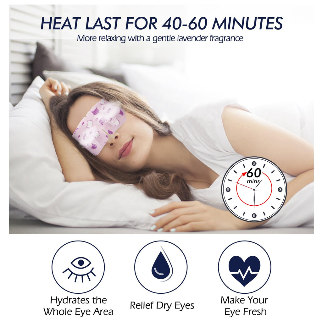 Jekeno Steam Eye Mask, 30 Packs Eye Masks for Dry Eyes, 40-60 Minutes Self Moist Warm Compress Heated Disposable Mask for Sleep, Spa Relaxing Trip Gifts, Travel Essentials for Women Men