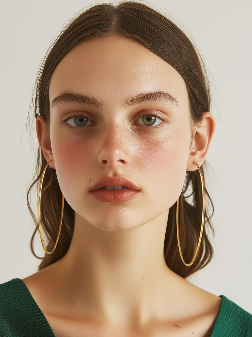 18K Gold Plated Hoop Earrings for Women Statement Jewelry Circle Round Earrings