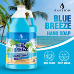 Bastion Blue Breeze Antibacterial Foaming Hand Soap Bulk Refill – 1 Gallon (128 oz) Rich Lather, Moisturizing Formula – Washes Away Germs & Bacteria – Refreshing Clean Scent for Foaming Dispensers