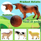 53-Piece Farm Animal Figures Toy with Fence & Building Blocks for Toddlers