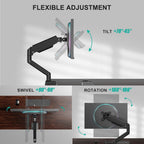 WALI Adjustable Single Monitor Arm for 13-34 inch Screens, up to 26.4 lbs