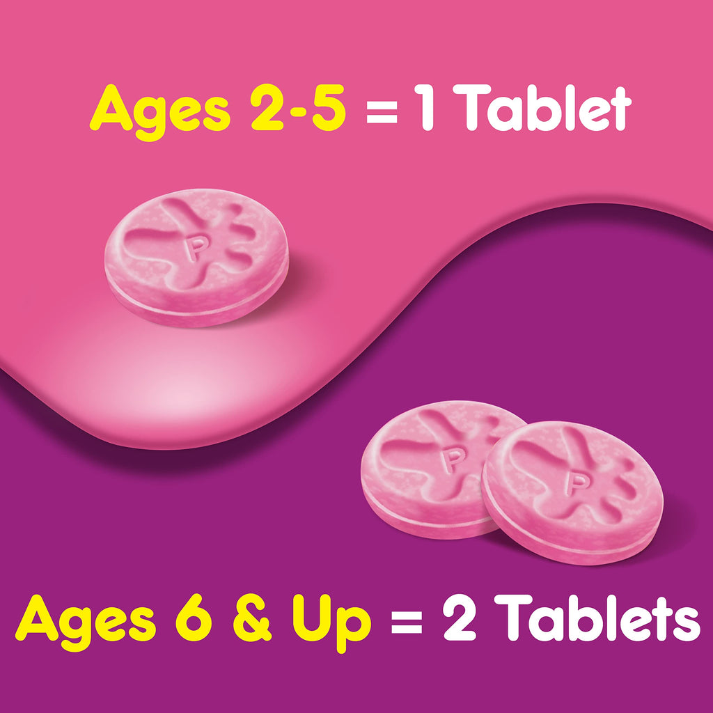 Pepto Kids Bubblegum Antacid Tablets Chewable, Upset Stomach Relief for Kids, Heartburn Relief, Acid Indigestion and Sour Stomach Relief, 72 Chewable Tablets (3x24 ct)